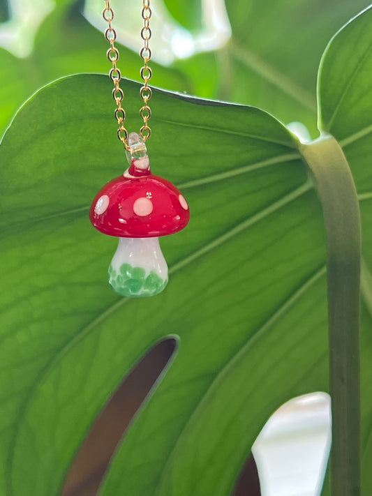 Mushroom necklace & earring set