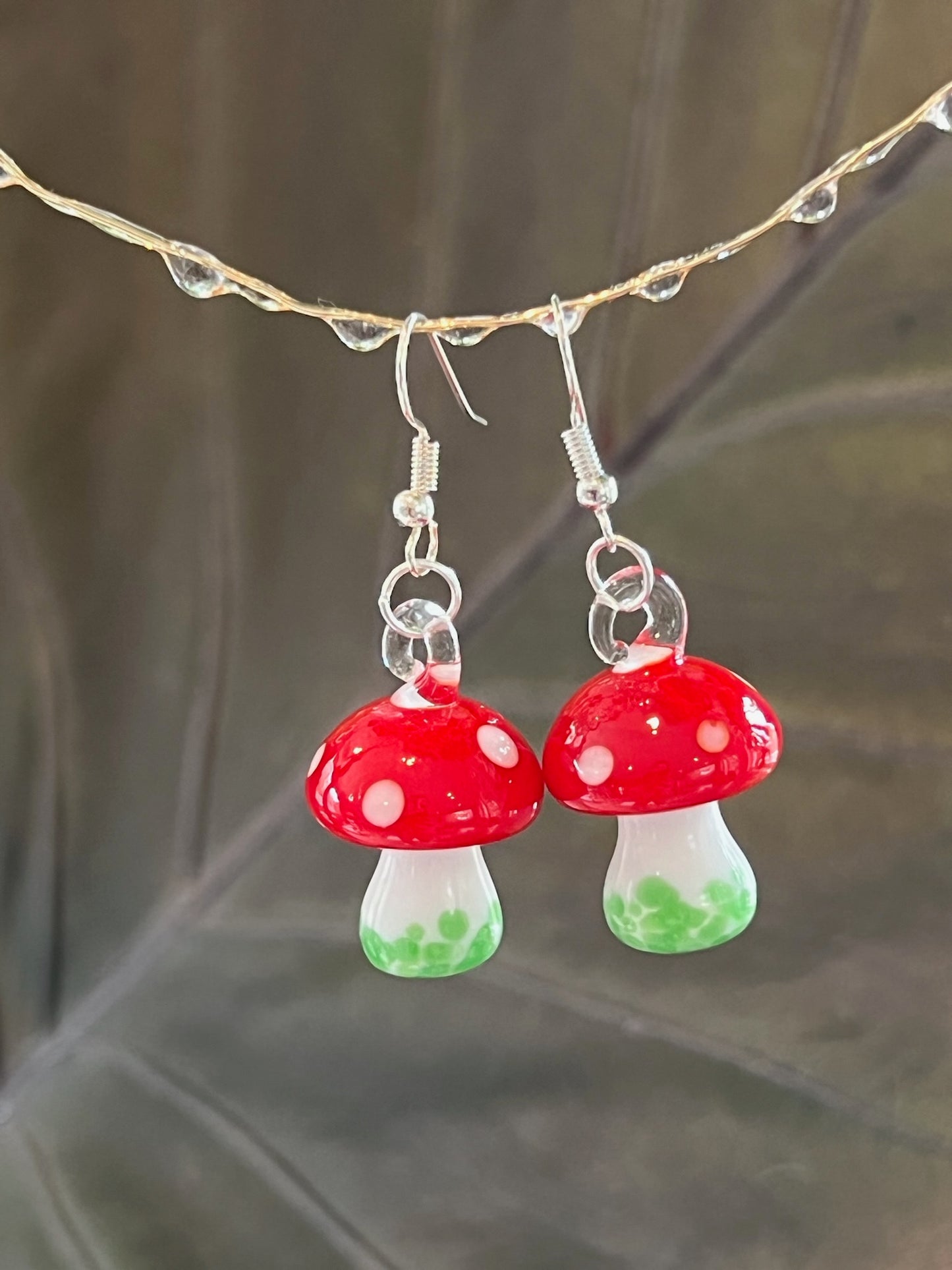 Mushroom necklace & earring set