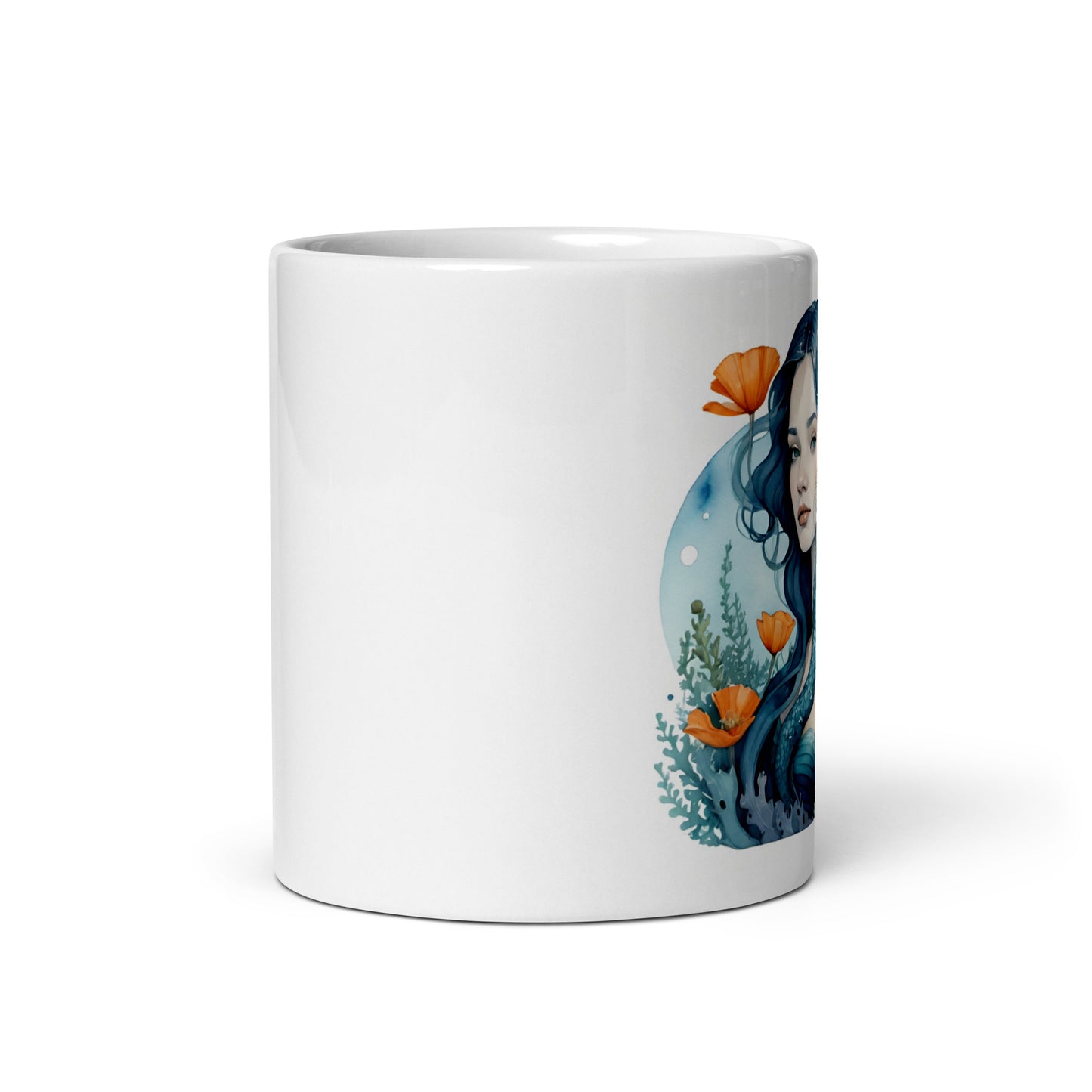 White glossy mug